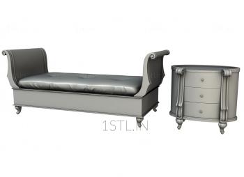 Set of furniture (KMB_0019-02) 3D model for CNC machine